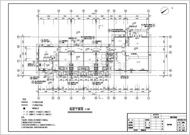 某公司值班楼单层框架结构建筑施工图-图二