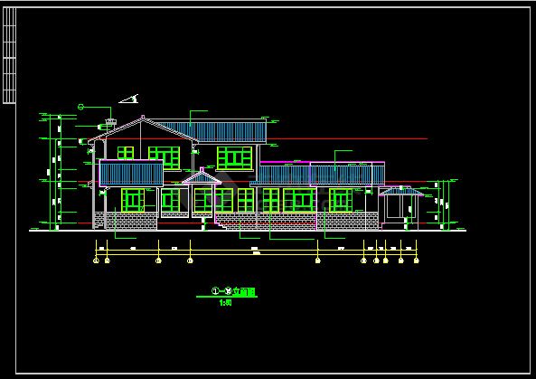 某中国古典别墅建筑CAD施工详情图-图二