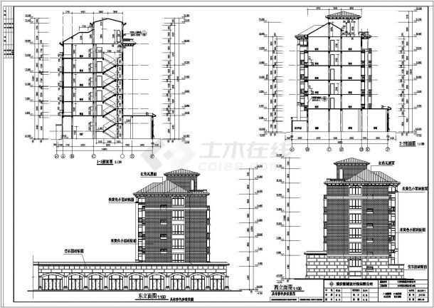 某地区六层框架结构商住楼建筑施工图-图二