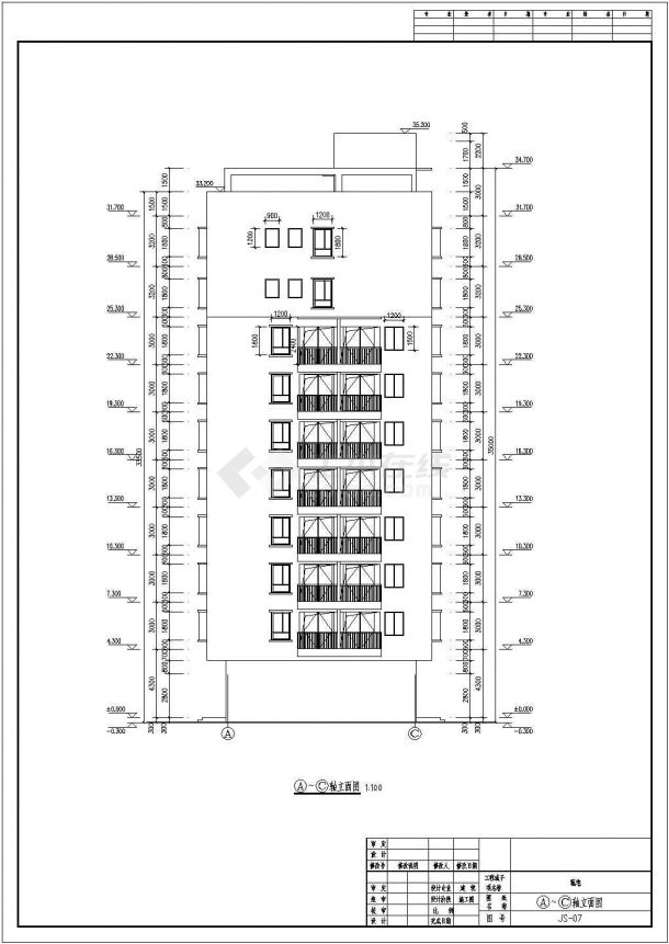 广东某地十层框架结构住宅建筑设计施工图纸-图二
