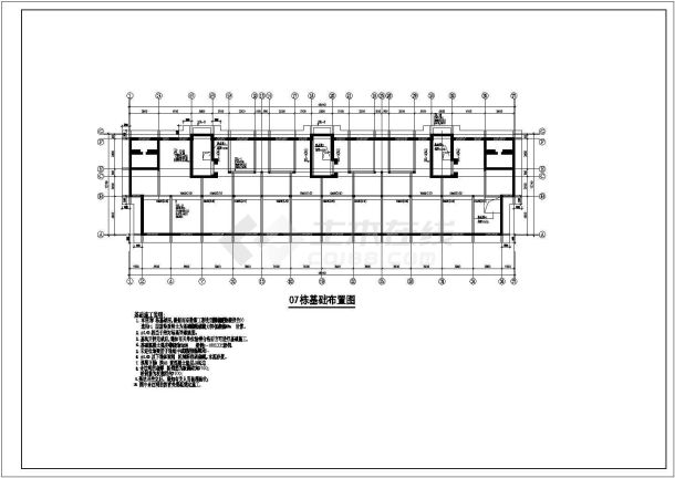 某地区住宅半地下室人防结构施工图纸-图二