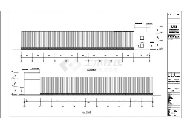 某公司新建三层综合楼结构施工图以及单层厂房建筑设计图-图二