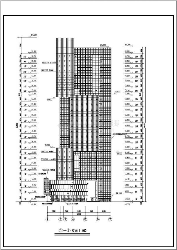 某地27层框架结构综合办公楼建筑方案图-图二