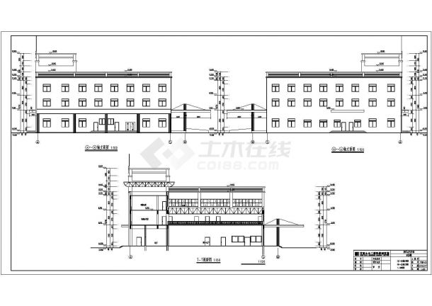 某城市三层框架结构汽车站建筑设计方案图-图二