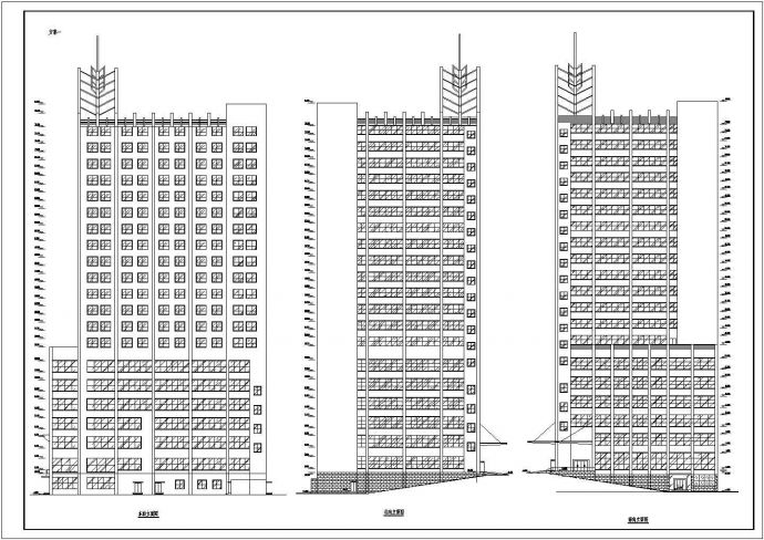 某地十九层框架结构酒店建筑设计方案图纸_图1