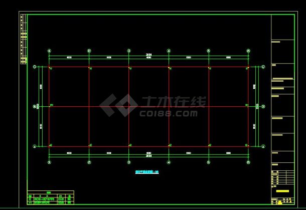 某地区广西南宁12米跨度工程钢结构设计CAD图纸-图二