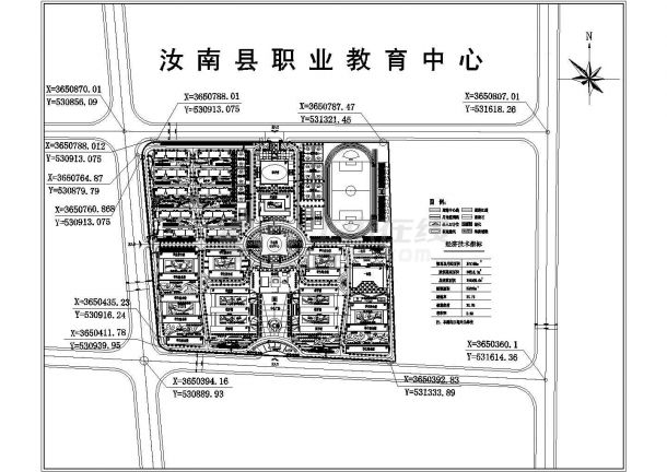 汝南县某职业教育中心规划设计平面布置图-图一