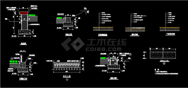 某地简单小型通透式围墙园林设计图-图二