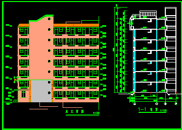 某大学学生宿舍建筑CAD施工设计平面图-图二
