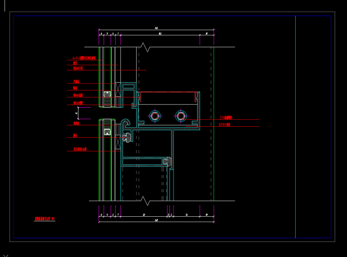 某地区某隐框幕墙cad设计详节点图_图1