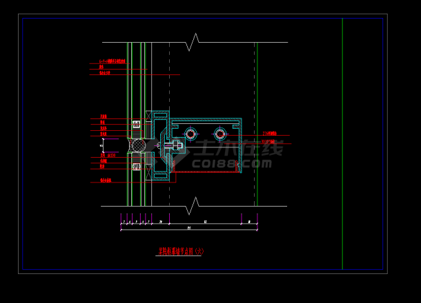 某地某隐框幕墙设计节点cad图纸-图一