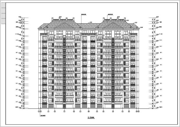 13层带阁楼车库住宅楼建筑结构图纸-图一