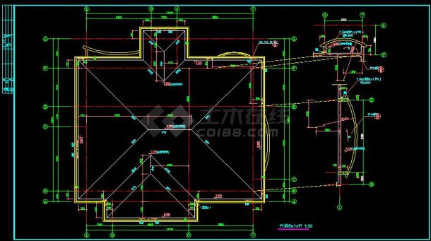 某地区大型两层别墅建筑坡地施工图（全集）-图二