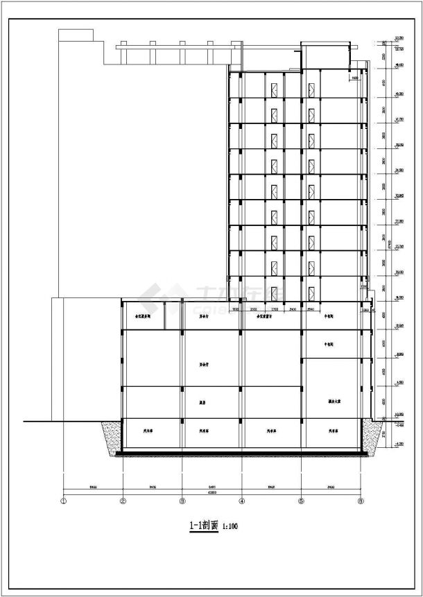 某城市13层框剪结构酒店建筑设计方案图纸-图一