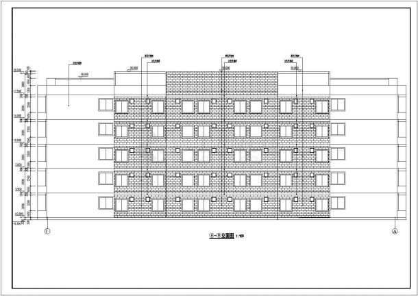 某学校二层砖混结构宿舍楼建筑设计施工图-图二