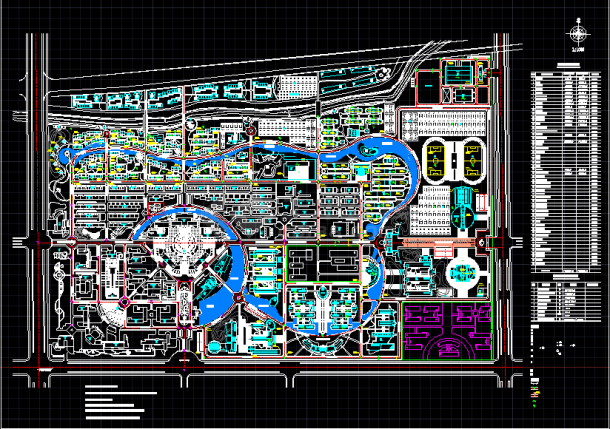 河南理工大学建筑CAD施工设计总平面图-图一