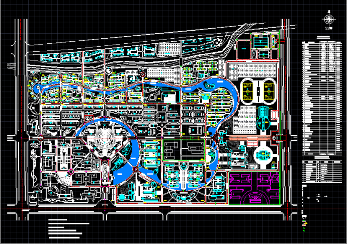 河南理工大学建筑CAD施工设计总平面图_图1