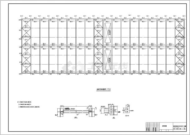 某36米两连跨20/5吨吊车钢结构厂房图-图一