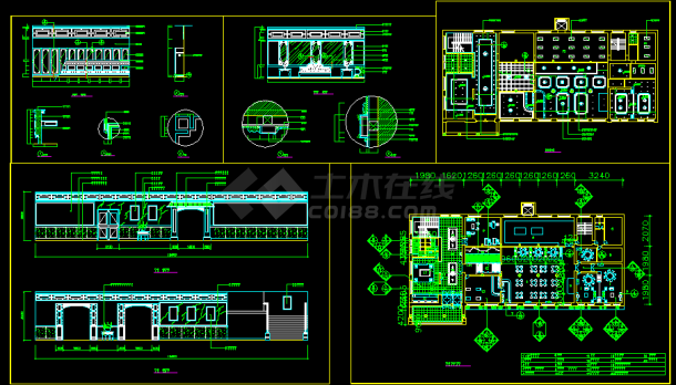 某地中餐厅装修设计施工CAD图纸-图一