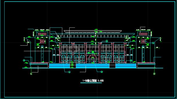 某大学礼堂建筑设计施工CAD详情图-图二