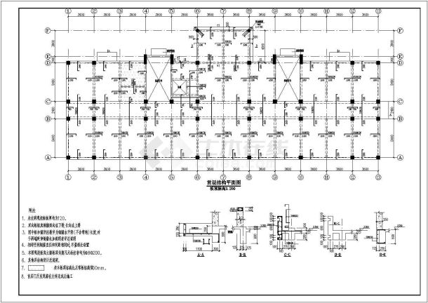 河北省某工商局办公楼结构设计施工图-图一