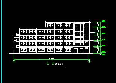 某大学教楼建筑CAD施工设计平面图-图二