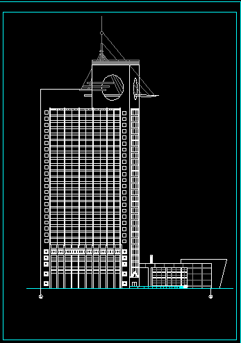 某二十八层宾馆综合楼整套建筑方案CAD设计图纸-图二