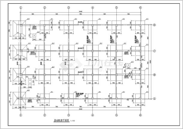 天津市某二层框架结构工业厂房结构施工图-图一