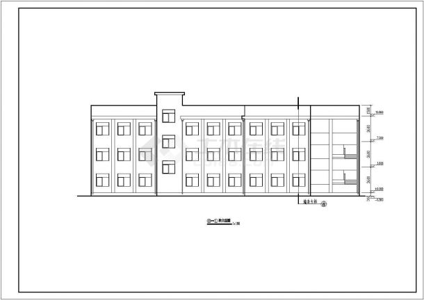 某中学三层框架结构教学楼建筑设计方案图-图二