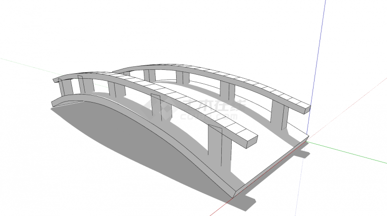 现代化景观拱桥su模型-图二