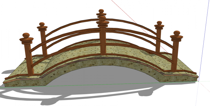 欧式小型多材料景观拱桥su模型_图1