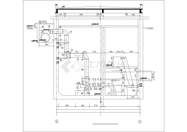 典型铁路立交雨水泵站工艺设计图纸-图二