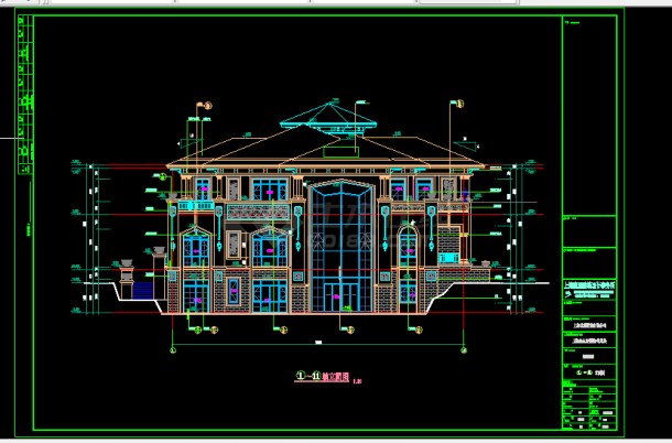 上海某豪华别墅施工设计全套CAD详图-图二