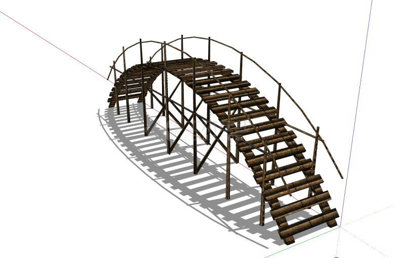 东南亚风格景观拱桥su模型-图二