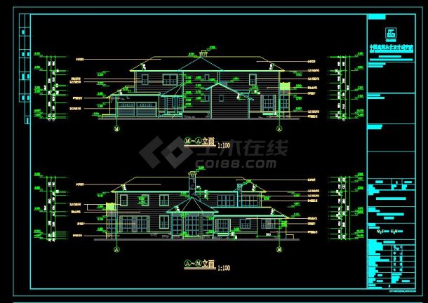福州融侨别墅9#楼王规划及建筑设计方案CAD图纸-图二