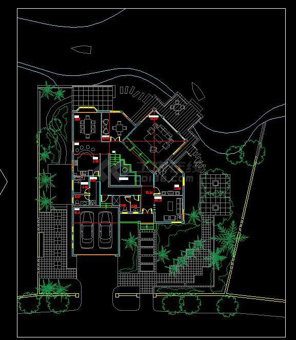 福州融侨别墅12#楼王规划及建筑设计方案CAD图纸-图二