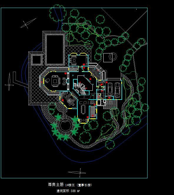 福州融侨别墅23#楼王规划及建筑设计方案CAD图纸-图二