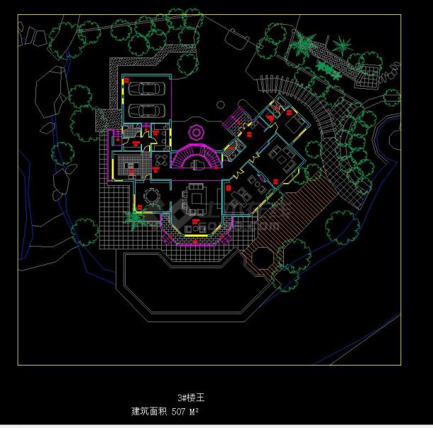 福州融侨别墅#28楼王规划及建筑设计方案CAD图纸-图二