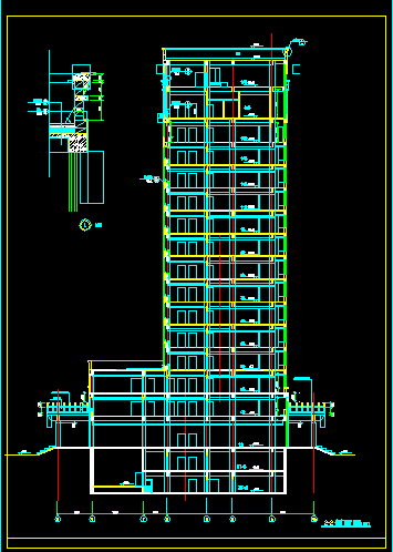 某三类甲等医院十六层病房楼建筑CAD扩初图纸-图二