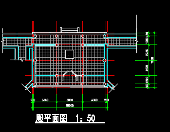 某地寺院大殿平立剖面CAD设计图纸-图二