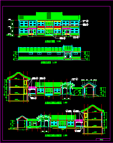 某二层四合院建筑CAD施工图纸（经典仿古建筑）-图二