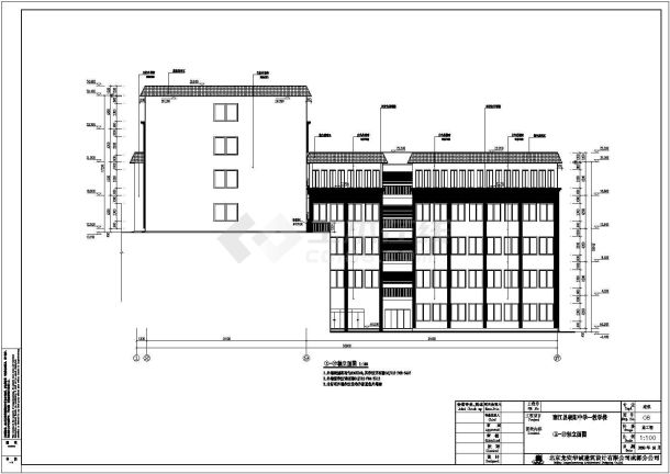 某中学7层框架结构教学楼建筑设计方案图-图一