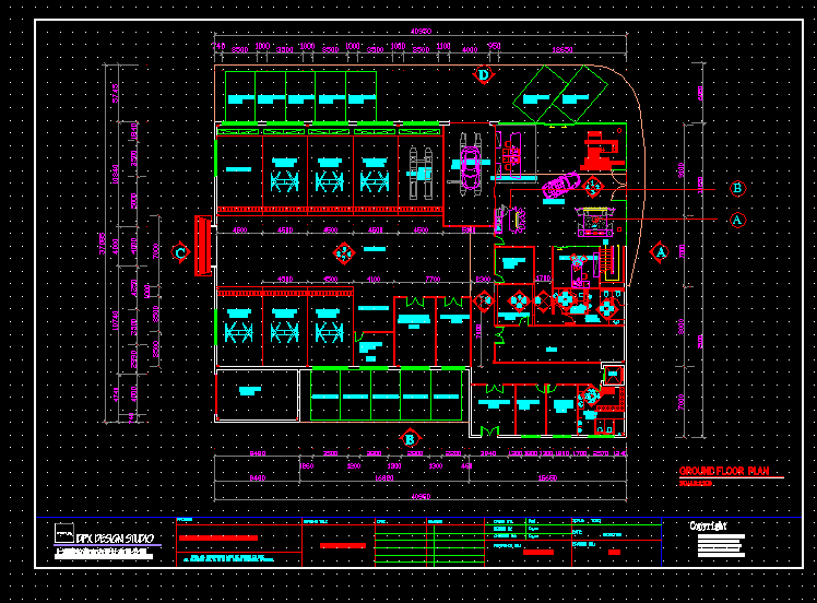 保时捷汽车展厅建筑结构CAD图纸（全套）