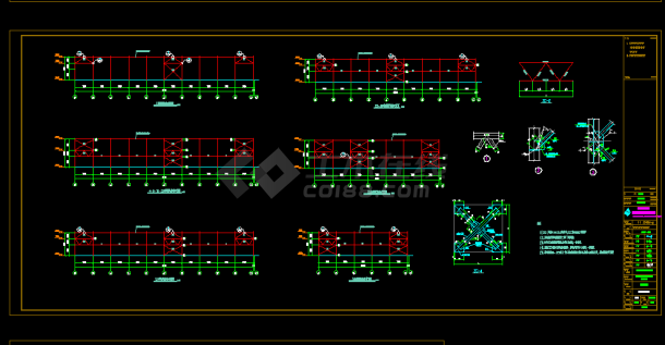 某地公司钢结构建筑结构CAD图纸（标注详细）-图二
