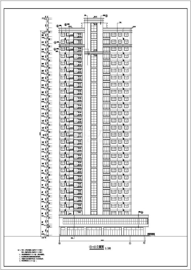 某地区28层住宅楼建筑设计方案图-图二