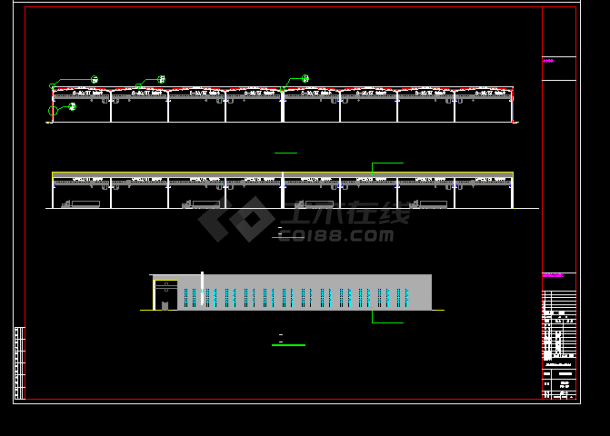 某公司钢铁物流A区仓储建筑结构CAD图纸-图二