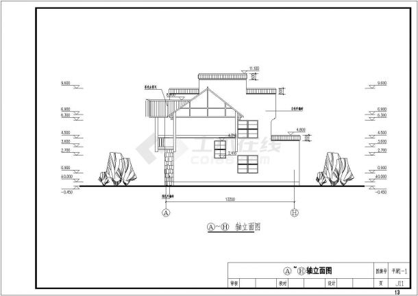 湖南某新农村二套两层住宅楼建筑设计方案图-图二