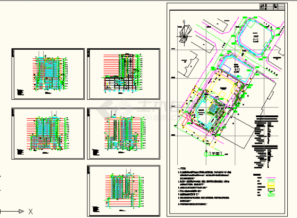 上海某商务广场建筑规平面划设计图-图一