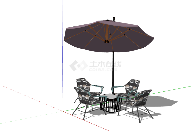 现代风户外家具SU模型设计-图二