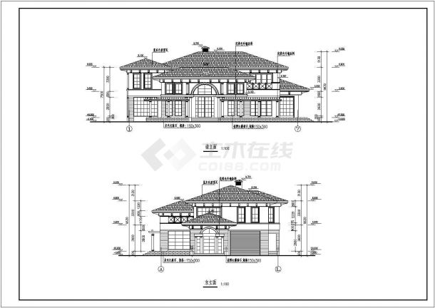 某地2层坡屋顶别墅建筑设计方案图-图二